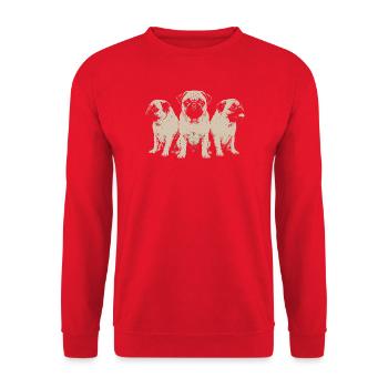 Trio rétro des Trois Carlins - Sweat-shirt Unisexe - rouge - Devant - Alina (178cm) & Michal (187cm)