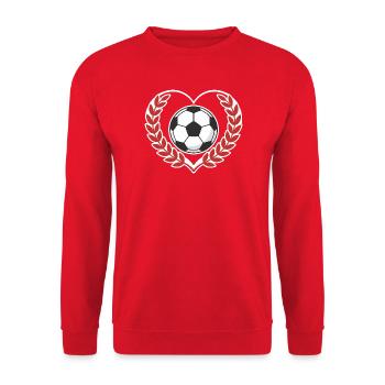 Boule en forme de cœur avec couronne de laurier - Sweat-shirt Unisexe - rouge - Devant - Alina (178cm) & Michal (187cm)
