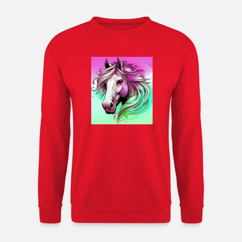 Pferd - Unisex Pullover - Rot