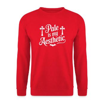 Pâle est mon esthétique - Sweat-shirt Unisexe - rouge - Devant - Alina (178cm) & Michal (187cm)