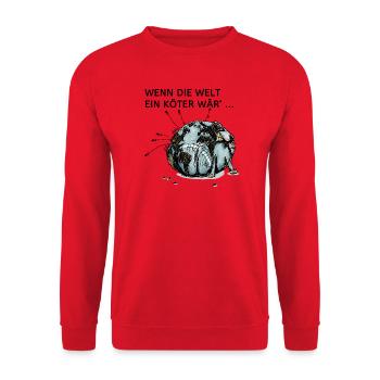 Weltköter - Unisex Pullover - Rot - Vorne - Alina (178cm) & Michal (187cm)
