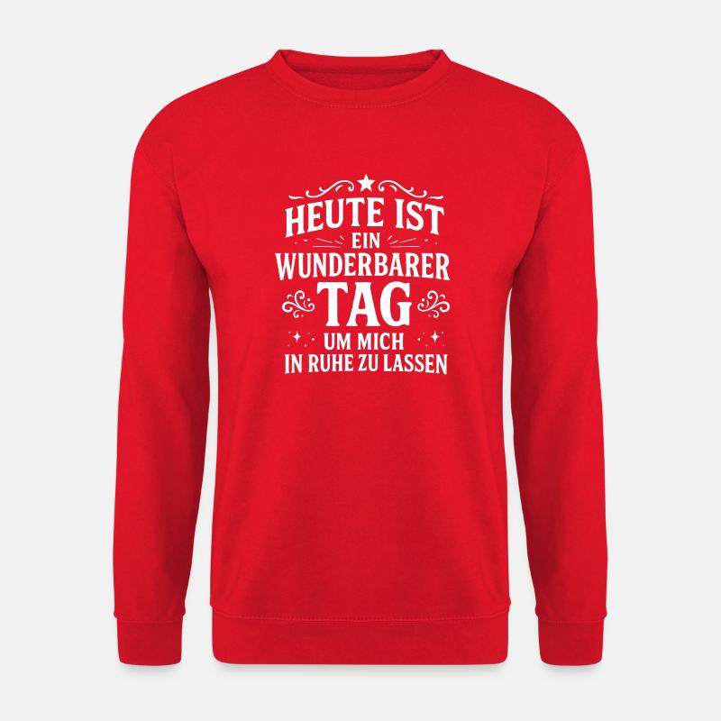 Lass mich in Ruhe Statement Spruch - Unisex Pullover - Rot
