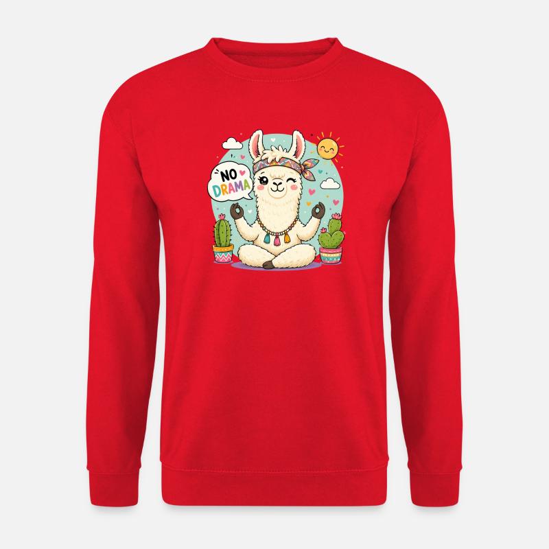 Pas de drame Lama - Sweat-shirt Unisexe - rouge