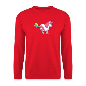 Pupsi Unicorn - Unisex Sweatshirt - red - Front - Alina (178cm) & Michal (187cm)