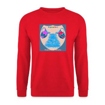 Verseau - Sweat-shirt Unisexe - rouge - Devant - Alina (178cm) & Michal (187cm)