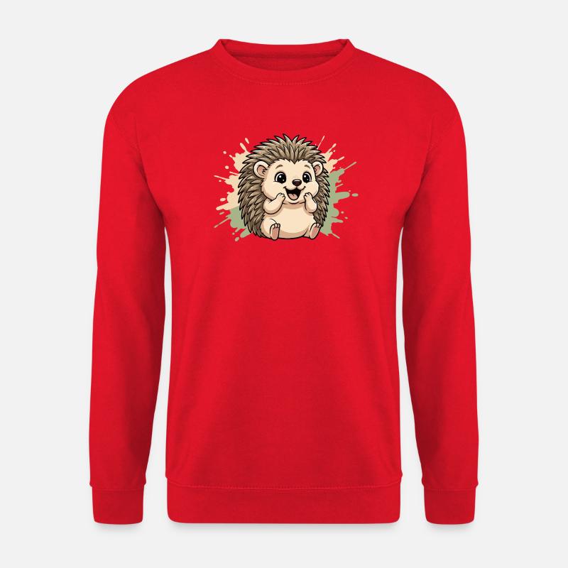 Cuddly hedgehog on pastel spritz - Unisex Sweatshirt - red