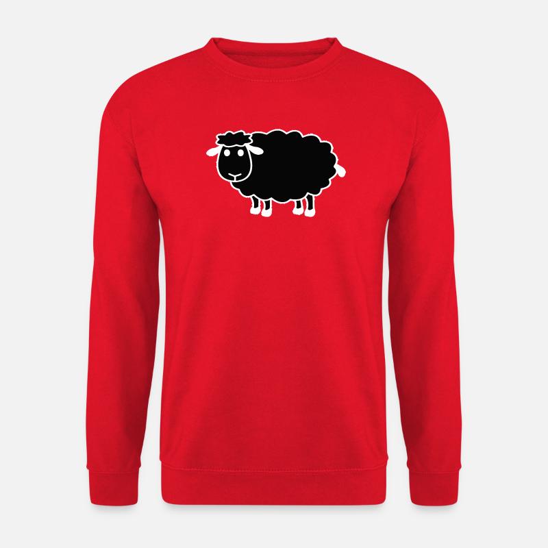 Minimalistische Schwarze Schaf-Silhouette - Unisex Pullover - Rot