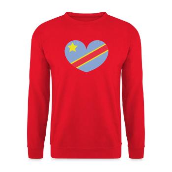 Kongo-Herzflagge - Unisex Pullover - Rot - Vorne - Alina (178cm) & Michal (187cm)