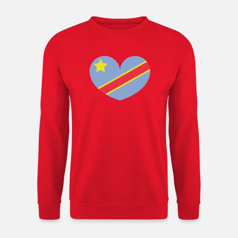 Drapeau du cœur du Congo - Sweat-shirt Unisexe - rouge