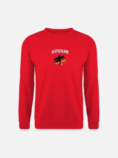 Deutschland Fußballmotiv mit Flaggenstreifen - Unisex Pullover - Rot