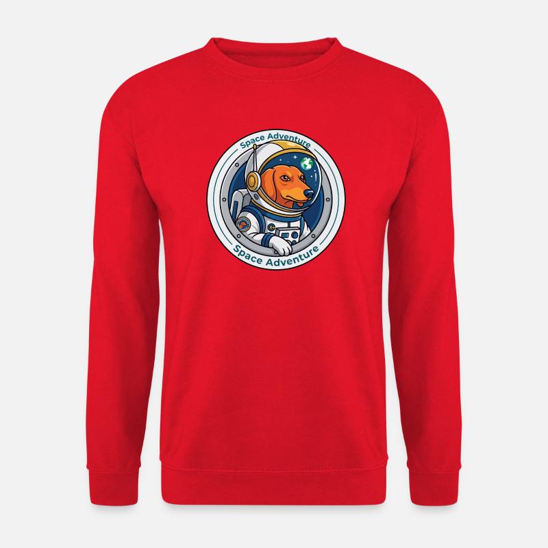 Aventure spatiale Teckel : Mission Weltall - Sweat-shirt Unisexe - rouge