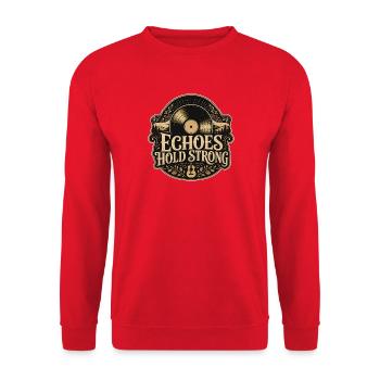 Echoes Hold Strong vintage folk vinyl music - Unisex Sweatshirt - red - Front - Alina (178cm) & Michal (187cm)