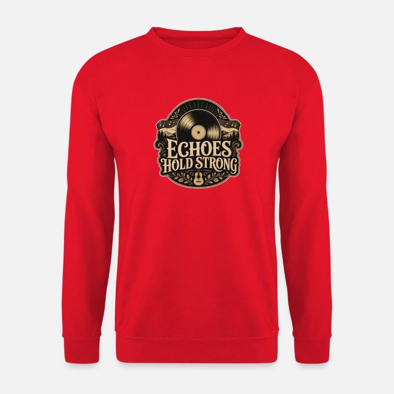 Echoes Hold Strong Vintage-Folk-Vinylmusik - Unisex Pullover - Rot