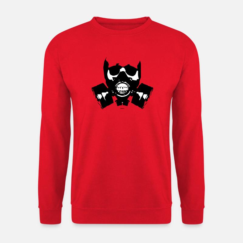 Gasmaske Skullsilhouette - Unisex Pullover - Rot