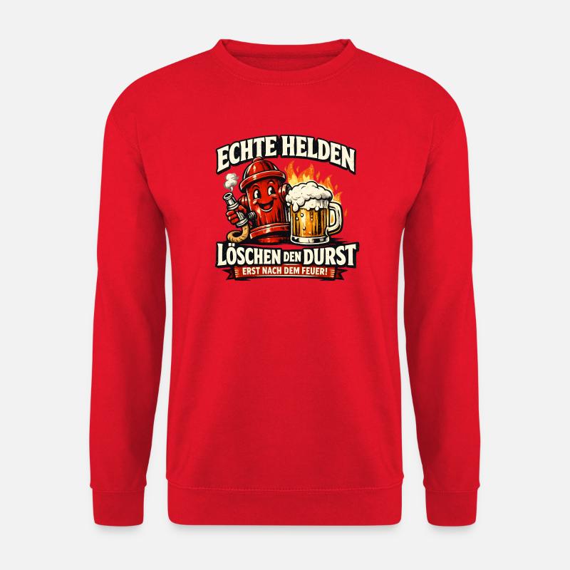 Echte Helden löschen den Durst - Unisex Pullover - Rot