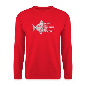 Phishing for Compliments Cyber Security - Unisex Sweatshirt - red - Front - Alina (178cm) & Michal (187cm)