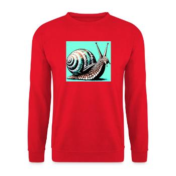 Schnecke - Unisex Pullover - Rot - Vorne - Alina (178cm) & Michal (187cm)