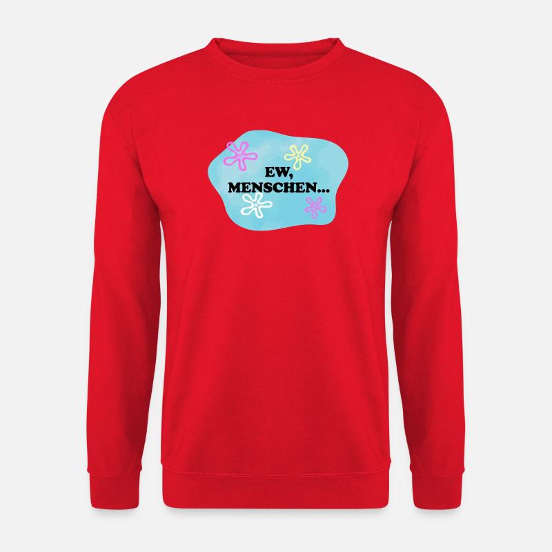 Ew, Menschen | Sarkastisches Retro Meme - Unisex Pullover - Rot