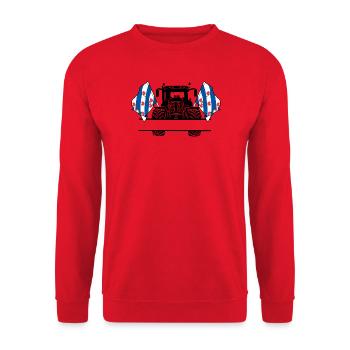 Friesland_Tractor_Custom_Edition - Unisex Pullover - Rot - Vorne - Alina (178cm) & Michal (187cm)