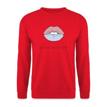 Mois de la Fierté LGBTQ - Fierté lesbienne - Girl Kisser - Sweat-shirt Unisexe - rouge - Devant - Alina (178cm) & Michal (187cm)