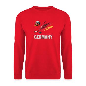 Deutschland Eishockey Kraft - Unisex Pullover - Rot - Vorne - Alina (178cm) & Michal (187cm)
