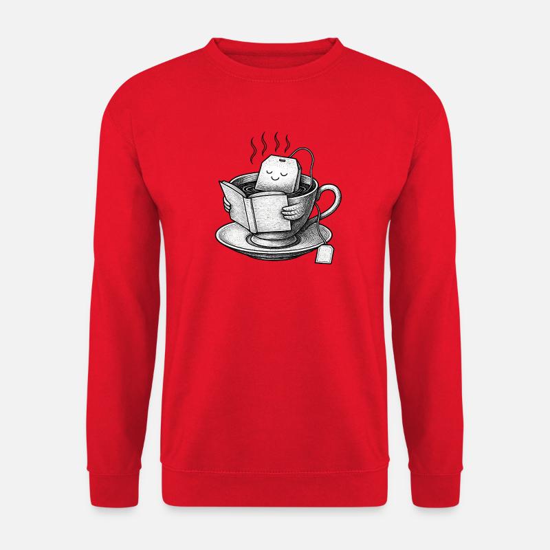 Cozy Tea Cup Reader  - Unisex Sweatshirt - red