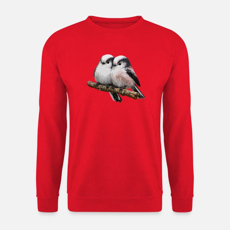 Duo Long-tailed on Branch - Soft Pastel - Unisex Sweatshirt - red