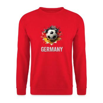 Germany Fußballfarben Splash - Unisex Pullover - Rot - Vorne - Alina (178cm) & Michal (187cm)