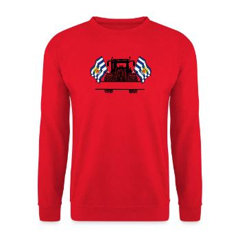 Zeeland_Tractor_Custom_Edition - Unisex Pullover - Rot - Vorne - Alina (178cm) & Michal (187cm)