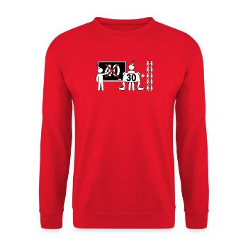 30 + 10 Still 30! Funny 40th Birthday - Sweat-shirt Unisexe - rouge - Devant - Alina (178cm) & Michal (187cm)