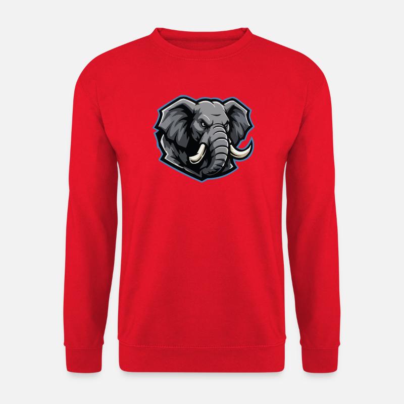 Elephant Head Mascot Logo - Unisex Sweatshirt - red