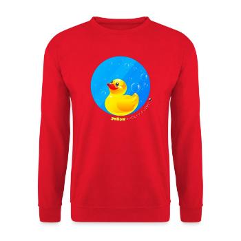 Illustration du canard en caoutchouc jaune en cercle - Sweat-shirt Unisexe - rouge - Devant - Alina (178cm) & Michal (187cm)