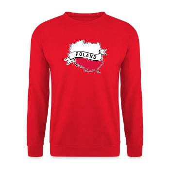 Poland flag with country outline - Unisex Sweatshirt - red - Front - Alina (178cm) & Michal (187cm)