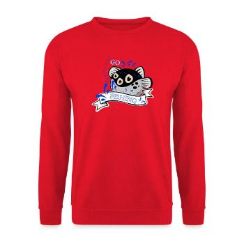Go fishing day - Unisex Pullover - Rot - Vorne - Alina (178cm) & Michal (187cm)