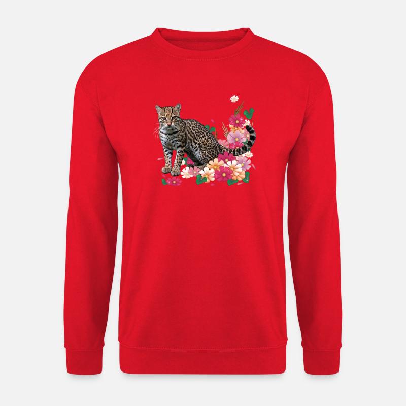 Léopard fleuri avec des fleurs - Sweat-shirt Unisexe - rouge