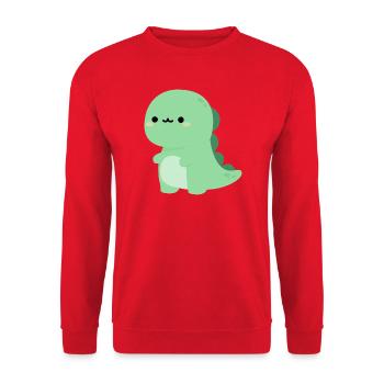 T-rex Rexy - Unisex Pullover - Rot - Vorne - Alina (178cm) & Michal (187cm)