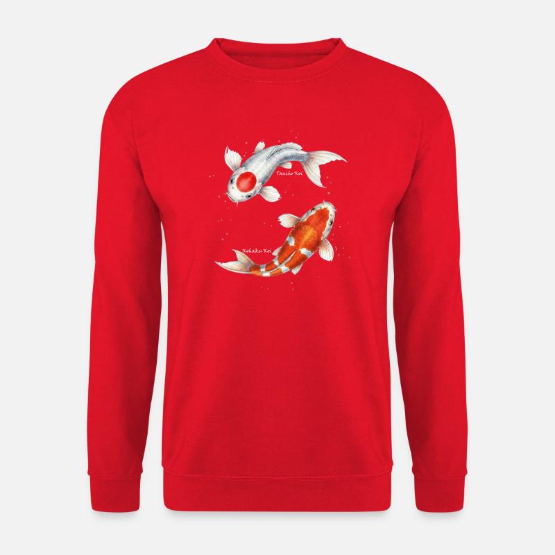 Tancho & Kohaku – Koi Glücksfische - Unisex Pullover - Rot