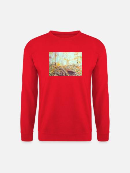 Wald-Aquarelllandschaft im Herbst - Unisex Pullover - Rot