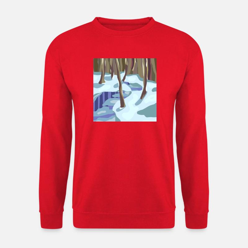 Winter Forest in Cold Shades - Unisex Sweatshirt - red
