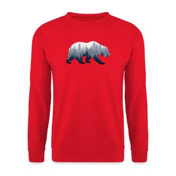 Ours de la nature de la forêt - Sweat-shirt Unisexe - rouge - Devant - Alina (178cm) & Michal (187cm)
