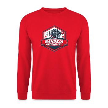 Tennis Logo Bandeja Spezialist - Unisex Pullover - Rot - Vorne - Alina (178cm) & Michal (187cm)