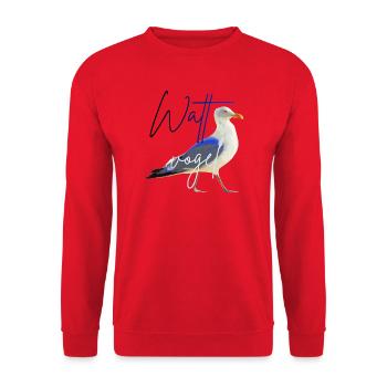 Nordsee Möwe Wattvogel Ostsee - Unisex Pullover - Rot - Vorne - Alina (178cm) & Michal (187cm)