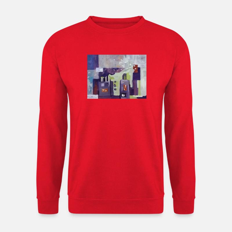 Stadt in gedämpften Farben - Unisex Pullover - Rot