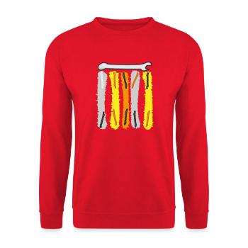 Werkzeug Mechaniker  - Unisex Pullover - Rot - Vorne - Alina (178cm) & Michal (187cm)