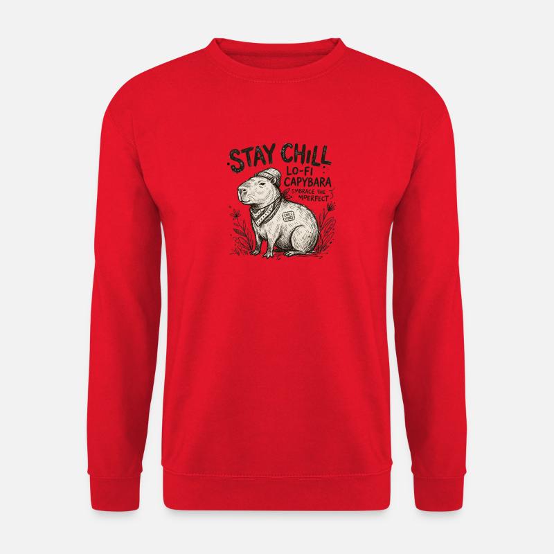 Œuvres LoFi de Capybara Chill - Sweat-shirt Unisexe - rouge