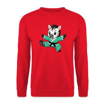 Zebra Karate Martial Arts Martial Arts Kick Animal - Unisex Sweatshirt - red - Front - Alina (178cm) & Michal (187cm)