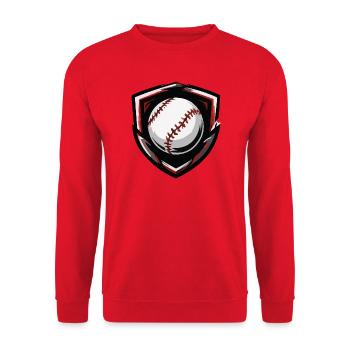 Baseball Shield Ball - Unisex Pullover - Rot - Vorne - Alina (178cm) & Michal (187cm)