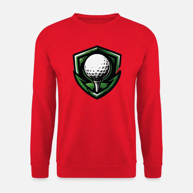 Shield Golf Ball Emblem - Unisex Sweatshirt - red