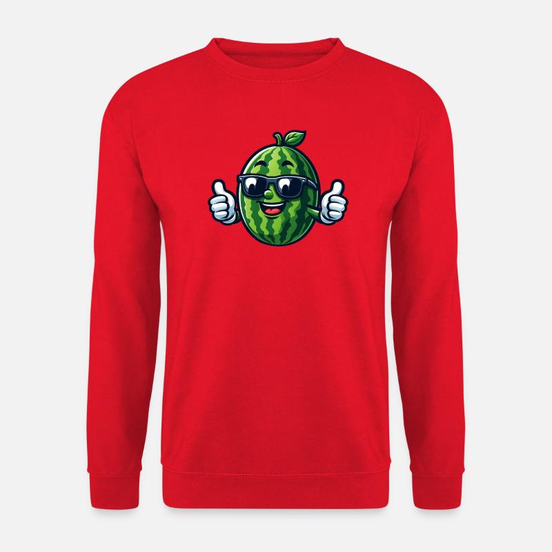 Cool Watermelon Sunglasses Summer Fruit - Unisex Sweatshirt - red
