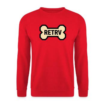 Hundeknochen Retriever Golden Labrador Hund - Unisex Pullover - Rot - Vorne - Alina (178cm) & Michal (187cm)